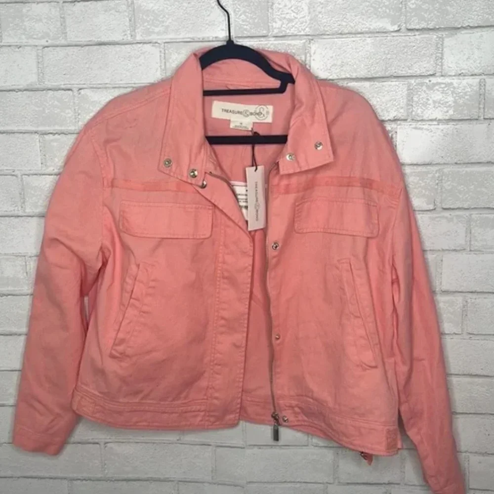 NWT Treasure & Bond Stand Collar Cotton Twill Jacket
